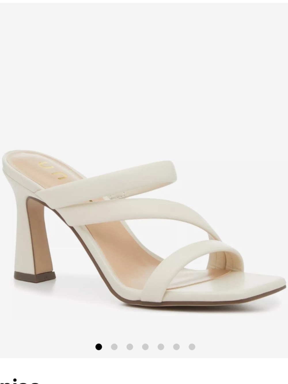 Unisa Strappy Cream Block Heel Mule